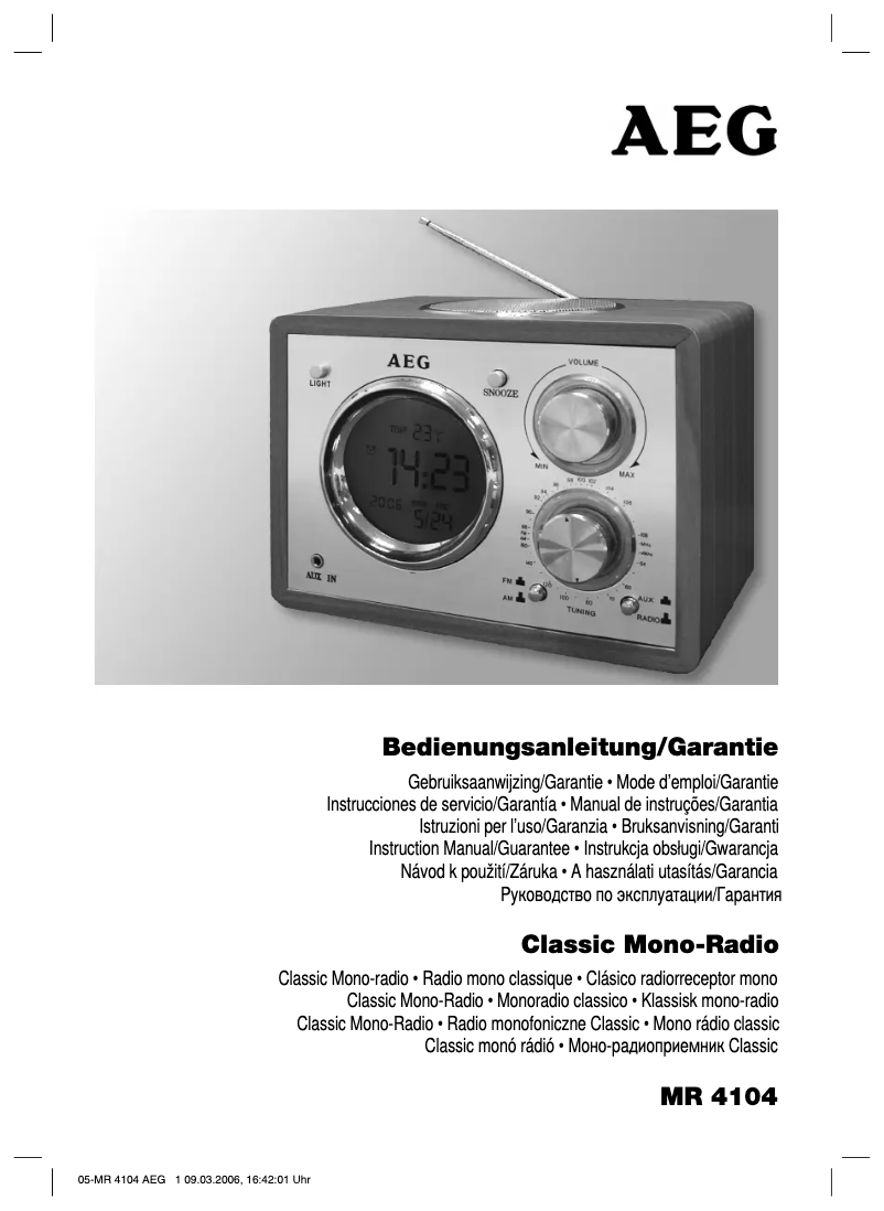 Image de la première page du manuel de l'appareil MR 4104