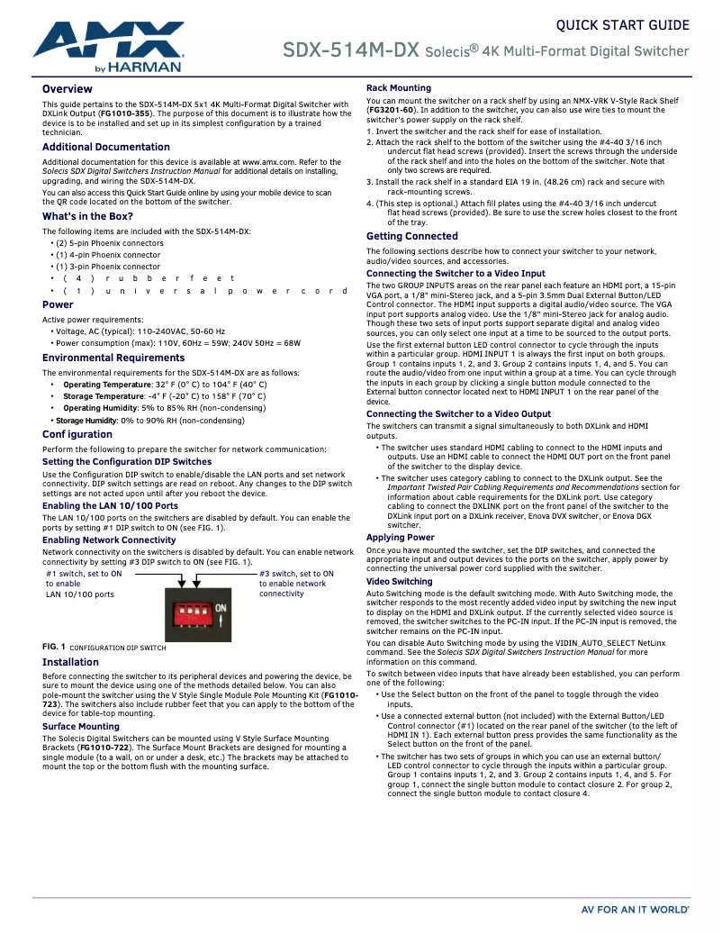 Image de la première page du manuel de l'appareil SDX-514M-DX