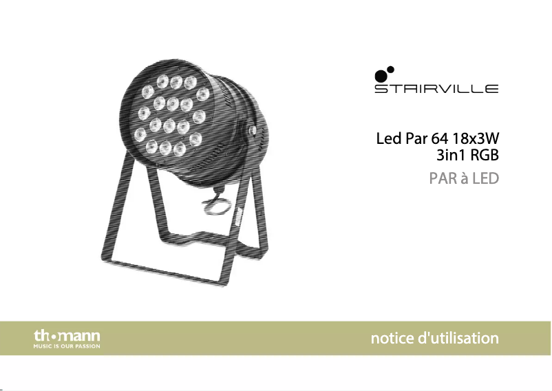 Page 1 de la notice Manuel utilisateur Stairville LED Par 64 18x3W
