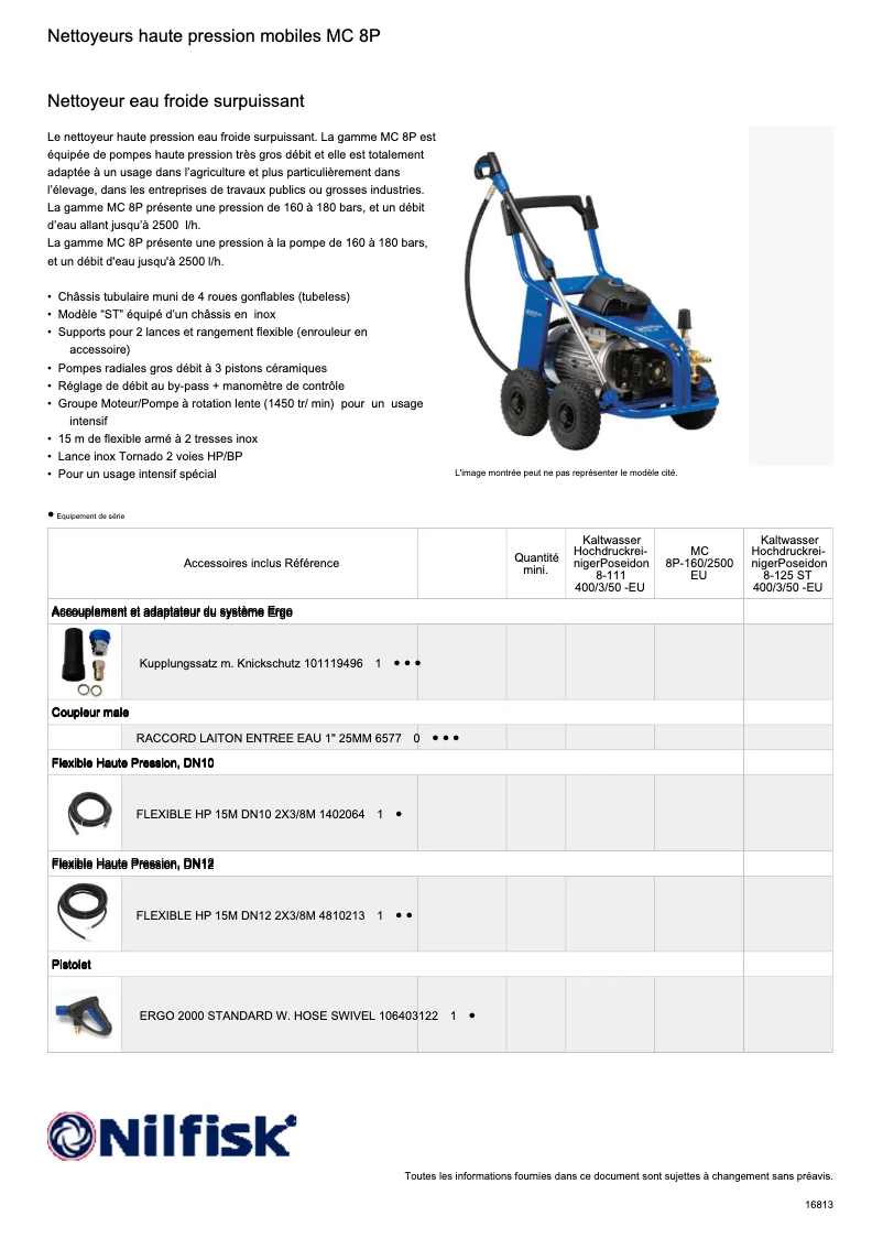 Page n°1 - Fiche technique Nilfisk MC 8