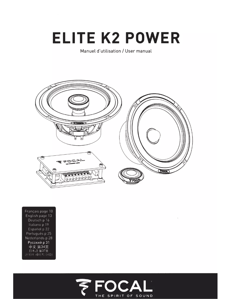 Página 1 del manual Manual de instrucciones Focal Elite K2 Power ES 130K