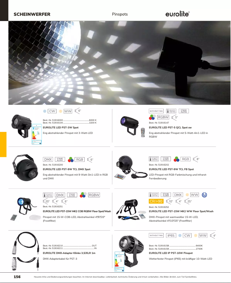 Page 1 de la notice Catalogue Eurolite LED IP PST-10W