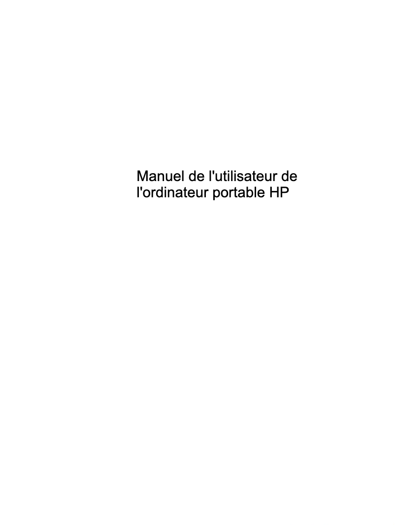 Page 1 de la notice Manuel utilisateur HP Probook 4530s