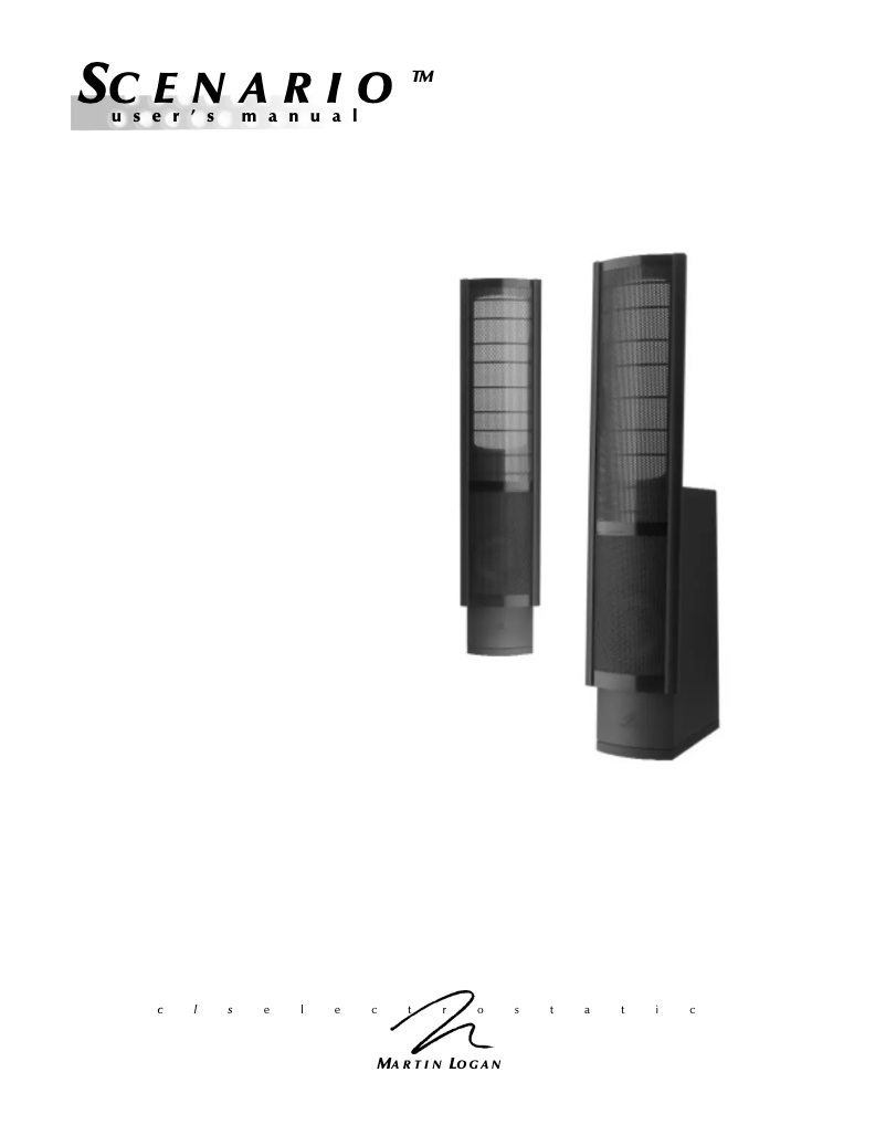 Page n°1 - Manuel utilisateur Martin Logan Scenario
