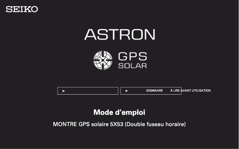 Page 1 de la notice Manuel utilisateur Seiko Astron SSH021J1
