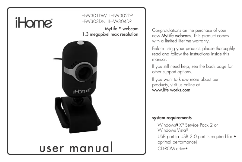 Image de la première page du manuel de l'appareil MyLife IH-W304DR
