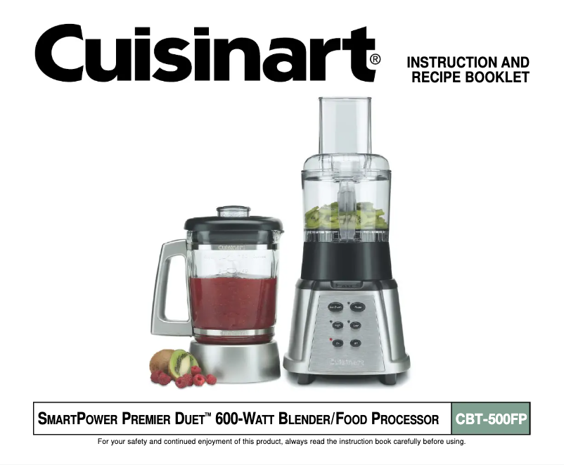 Page 1 de la notice Manuel utilisateur Cuisinart SmartPower Premier Duet CBT-500FP