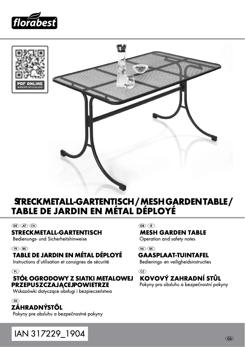 Page 1 de la notice Manuel utilisateur Florabest HG05698