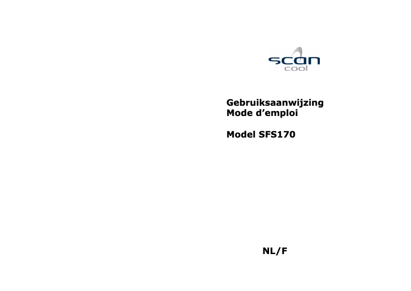 Page n°1 - Manuel utilisateur Scancool SFS170