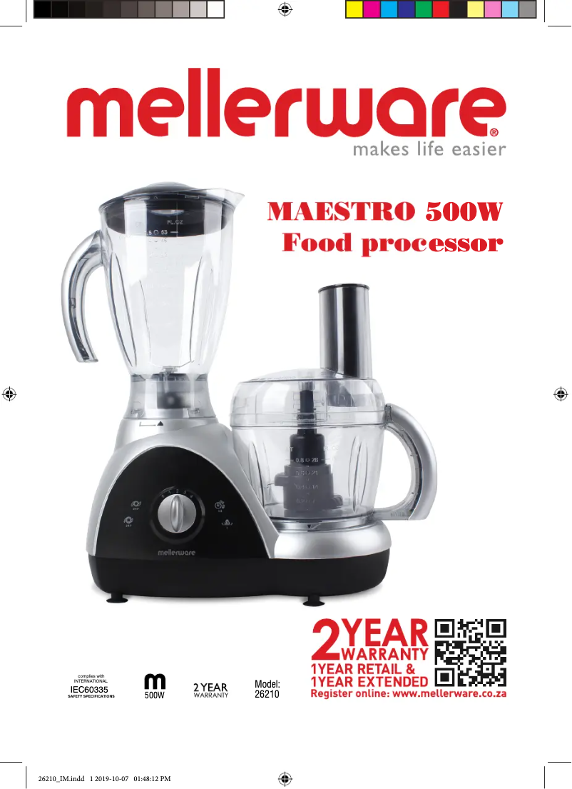 Page 1 de la notice Manuel utilisateur Mellerware Maestro 26210