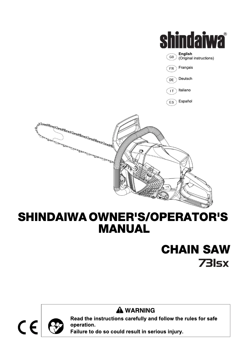 Página 1 del manual Manual de usuario Shindaiwa 731SX