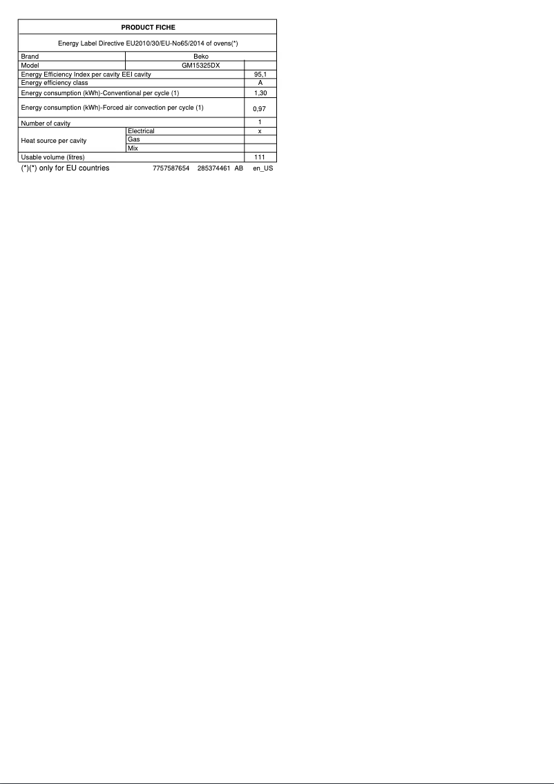 Image de la première page du manuel de l'appareil GM15325DX