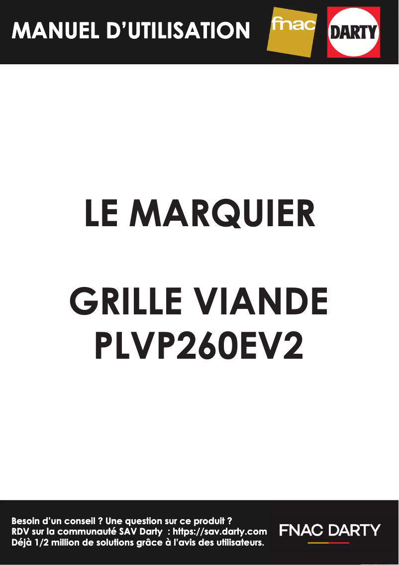 Page n°1 - Manuel utilisateur Le Marquier PLVP260EV2