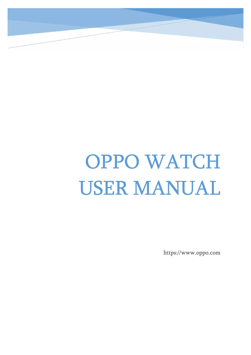 Page 1 de la notice Manuel utilisateur Oppo WATCH 41mm