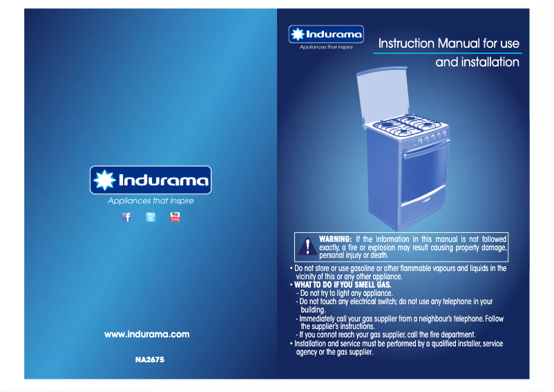 Página 1 del manual Manual de usuario Indurama Atenas