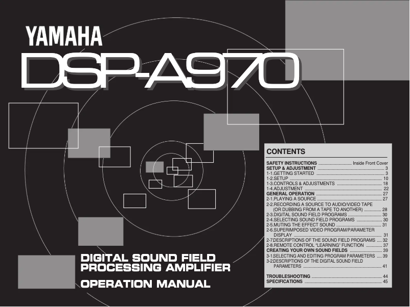 Page n°1 - Manuel utilisateur Yamaha DSP-A970