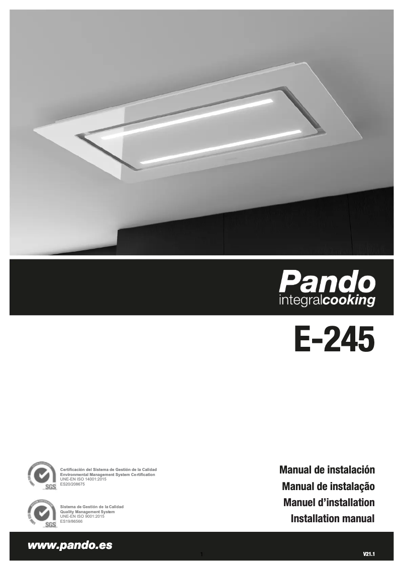 Página 1 del manual Manual de usuario Pando E-245