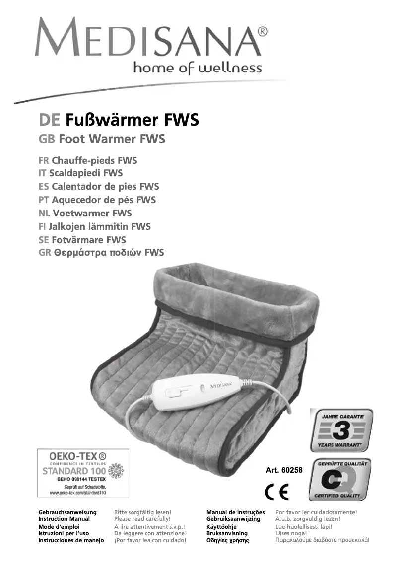 Image de la première page du manuel de l'appareil FWS 100