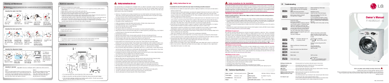 Page 1 de la notice Manuel utilisateur LG F1403RDS26