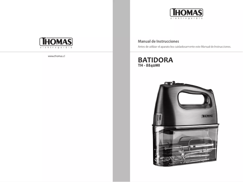 Page n°1 - Manuel utilisateur Thomas TH-8840Mi