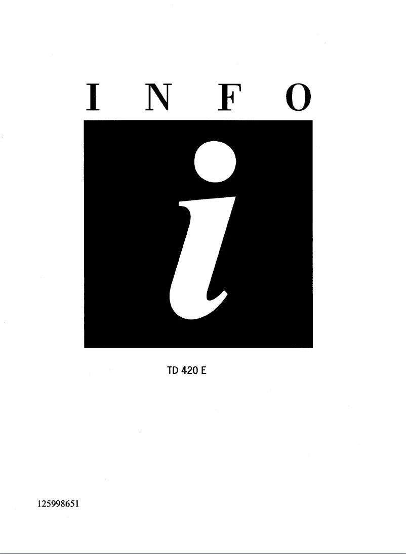 Page 1 de la notice Manuel utilisateur Zanussi-Electrolux TD 420 E