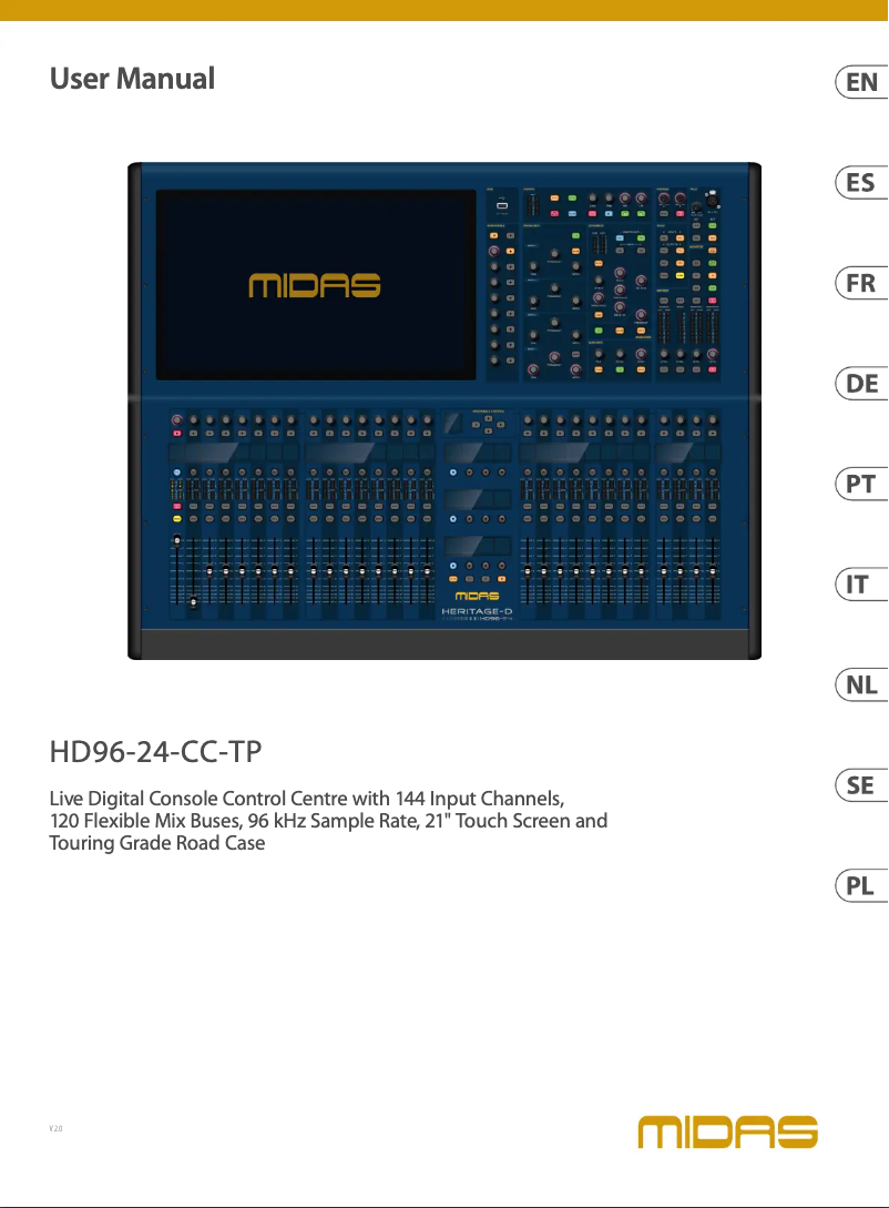 Page n°1 - Manuel utilisateur Midas HD96-24-CC-TP
