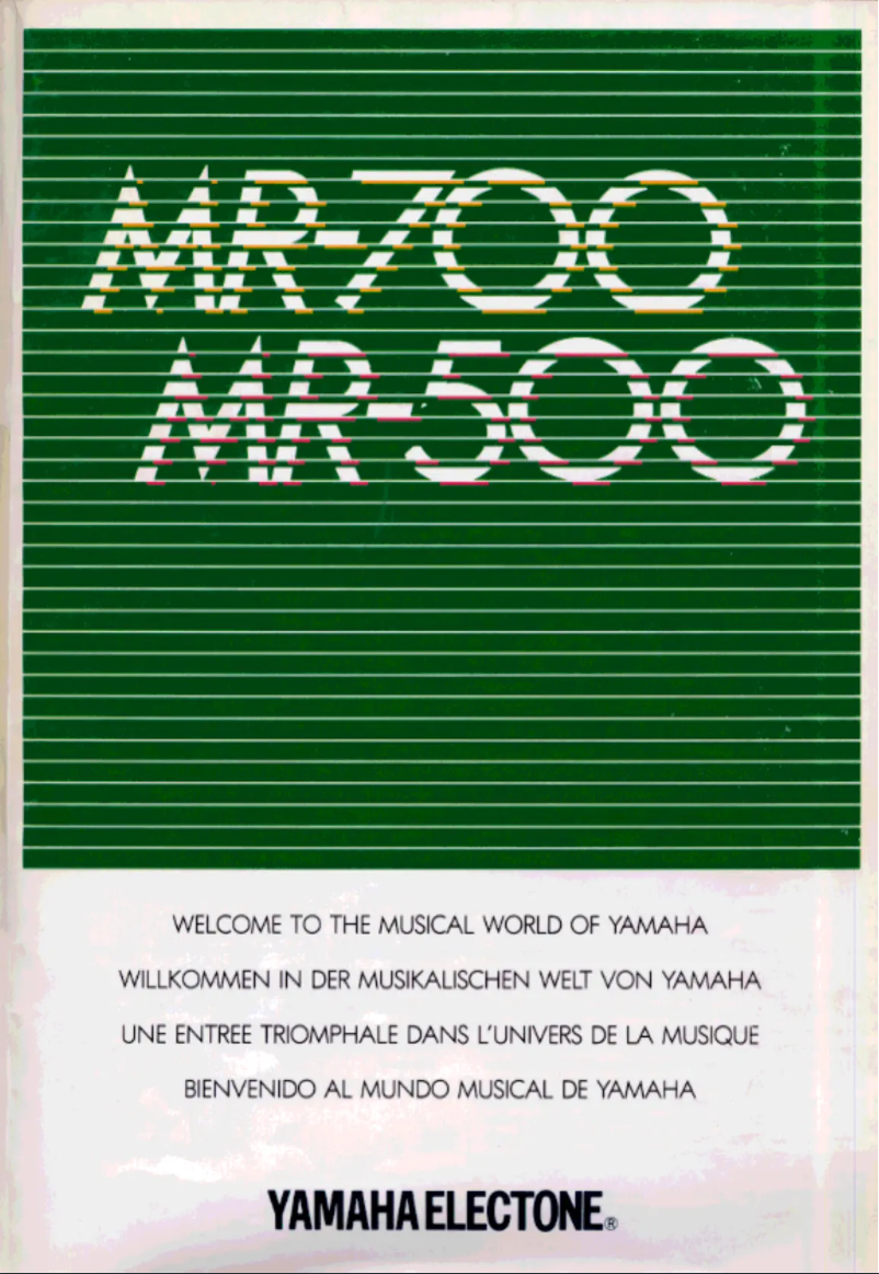 Page 1 de la notice Manuel utilisateur Yamaha Electone MR-500