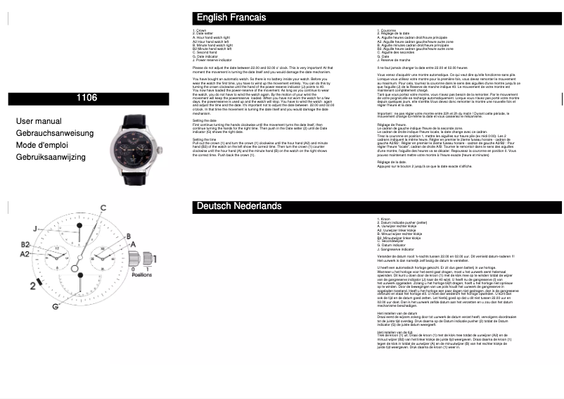 Page n°1 - Manuel utilisateur Davis 1106