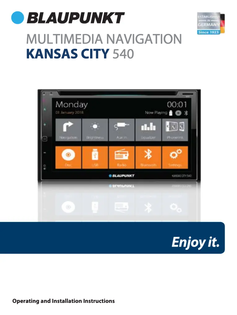 Page n°1 - Manuel utilisateur Blaupunkt Kansas City 540