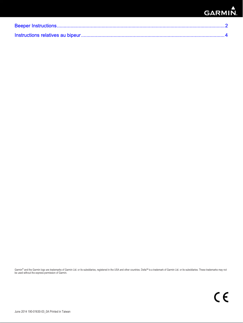 Page 1 de la notice Manuel utilisateur Garmin Upland