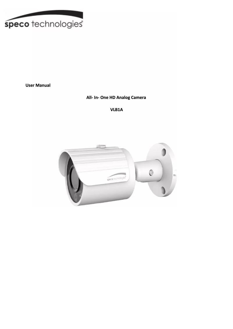 Page 1 de la notice Manuel utilisateur Speco Technologies VLB1A
