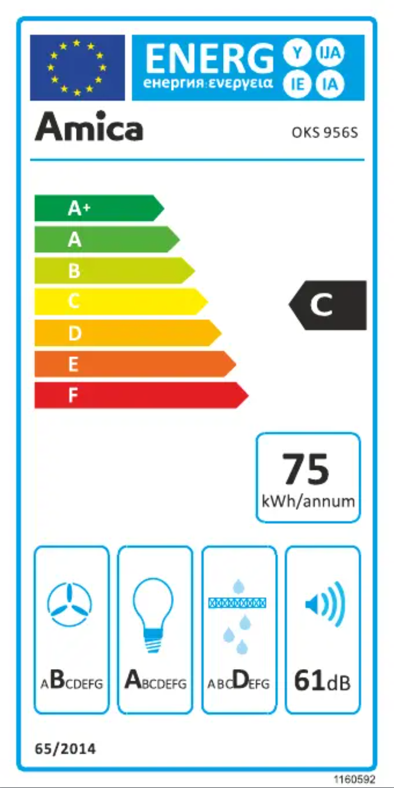 Page n°1 - Label énergétique Amica OKS956S