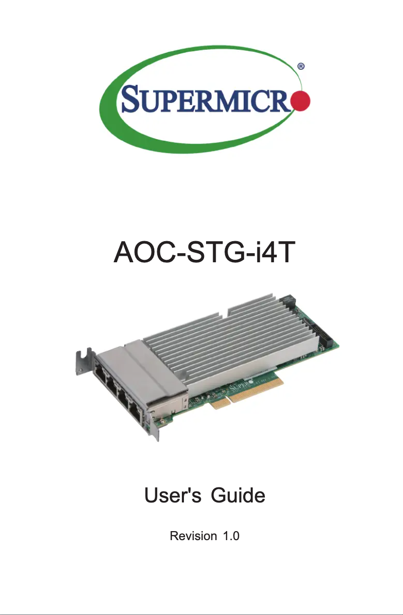 Image de la première page du manuel de l'appareil AOC-STG-I2T