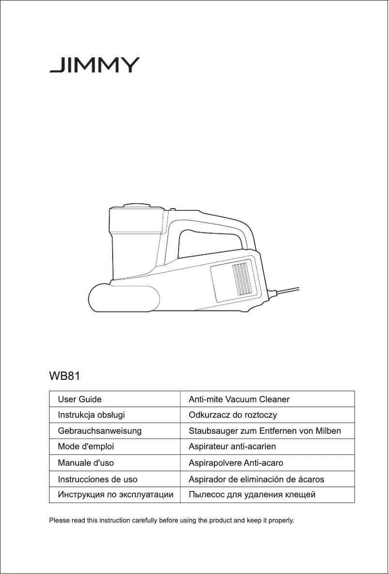 Page 1 de la notice Manuel utilisateur JIMMY WB81