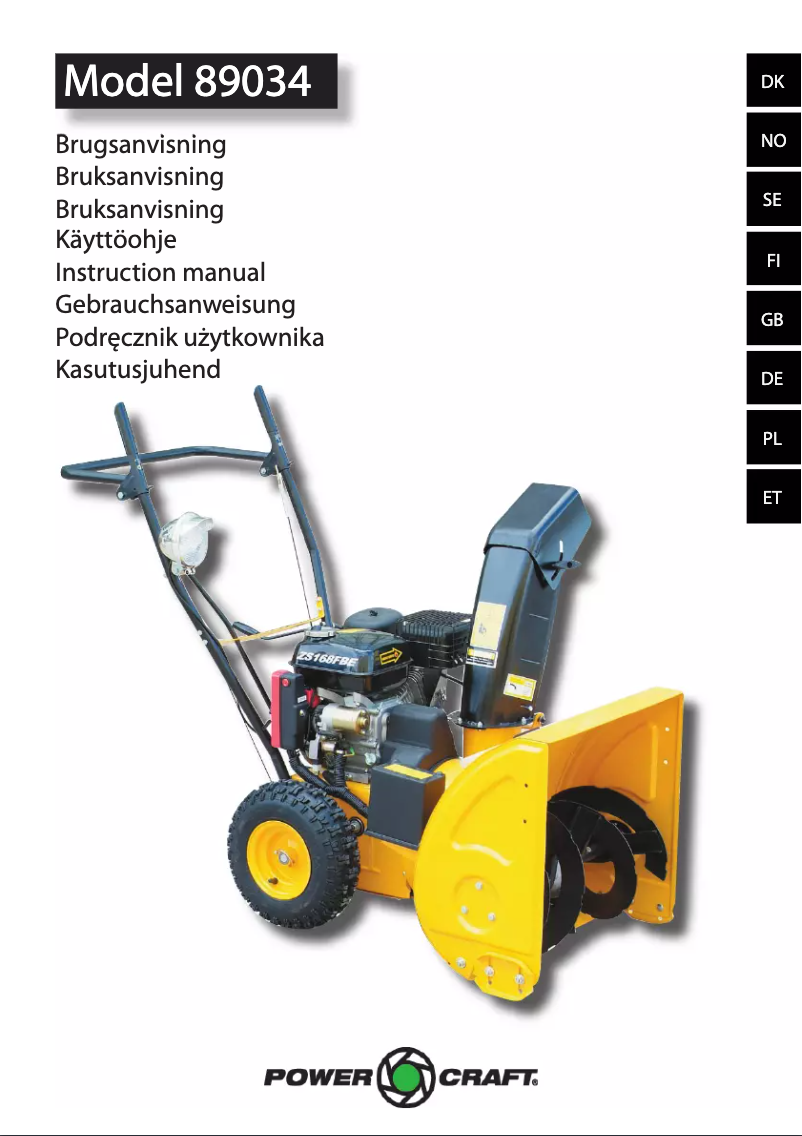 Page 1 de la notice Manuel utilisateur Power Craft 89034