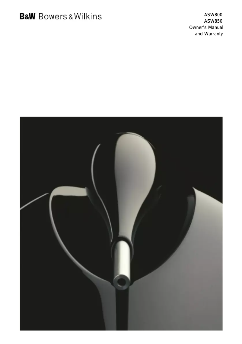 Page 1 de la notice Manuel utilisateur Bowers & Wilkins ASW850