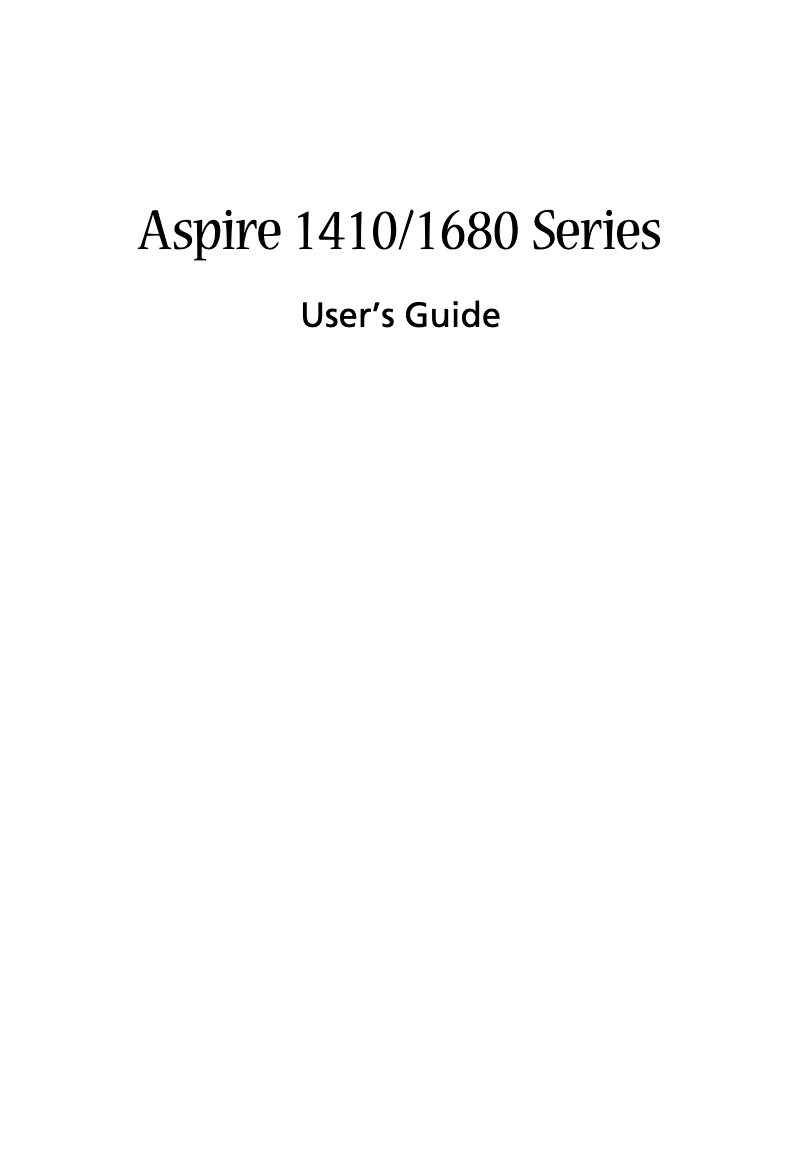Página 1 del manual Manual de usuario Acer Aspire 1680
