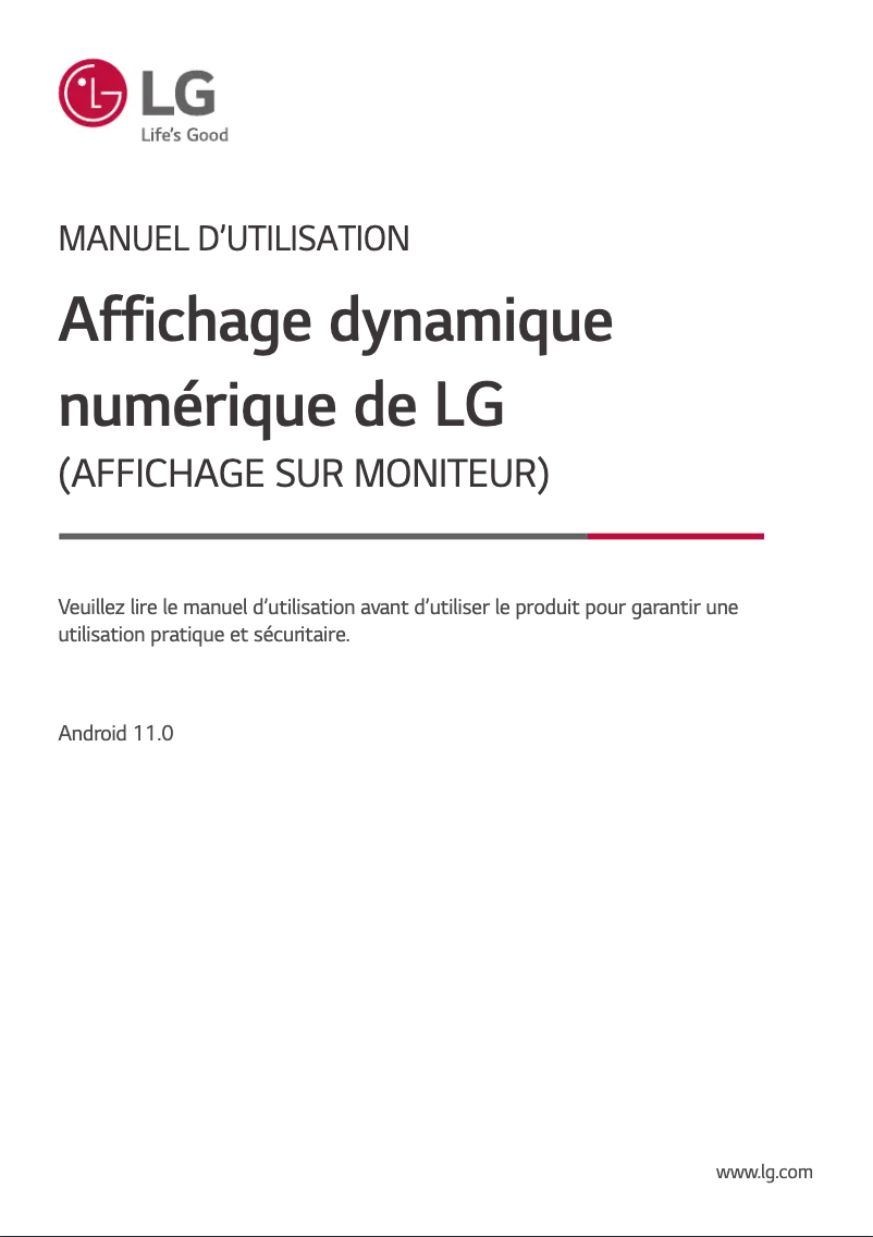 Page n°1 - Manuel utilisateur LG 75TR3DK-B