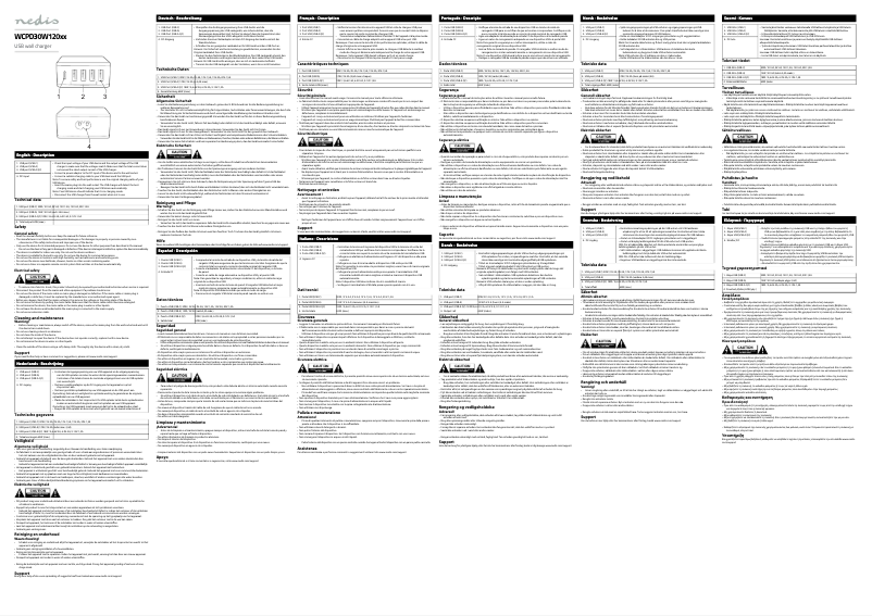 Page 1 de la notice Manuel utilisateur Nedis WCPD30W120BK