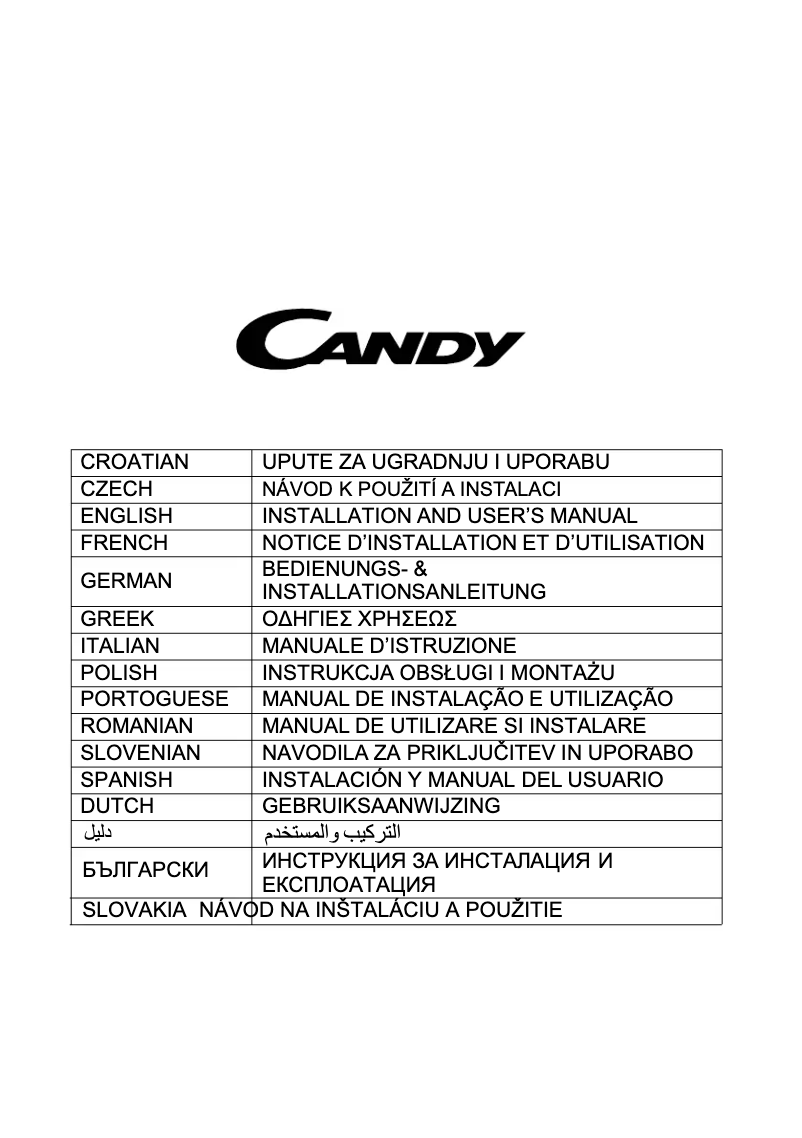 Page n°1 - Manuel utilisateur Candy CCG6MX