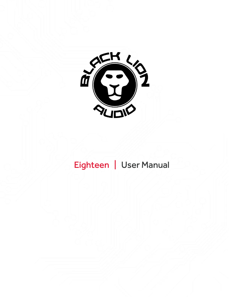 Page n°1 - Manuel utilisateur Black Lion Audio PG-XLM