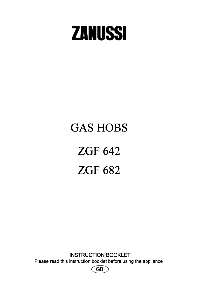 Image de la première page du manuel de l'appareil ZGF642X