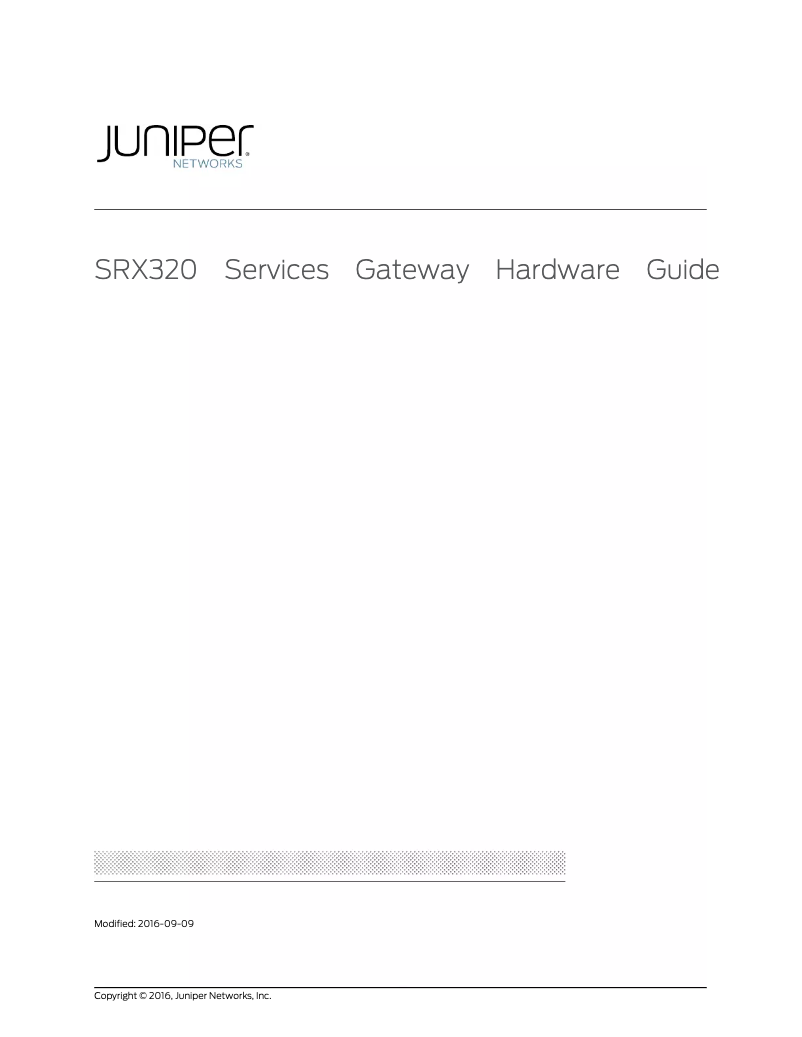 Page 1 de la notice Manuel utilisateur Juniper SRX320