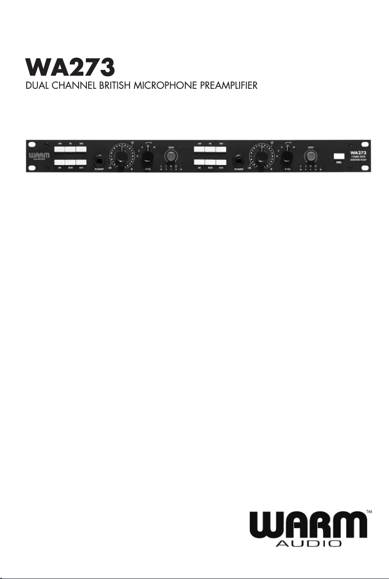 Page n°1 - Manuel utilisateur Warm Audio WA273
