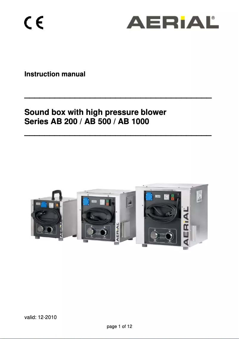 Image de la première page du manuel de l'appareil AB 200