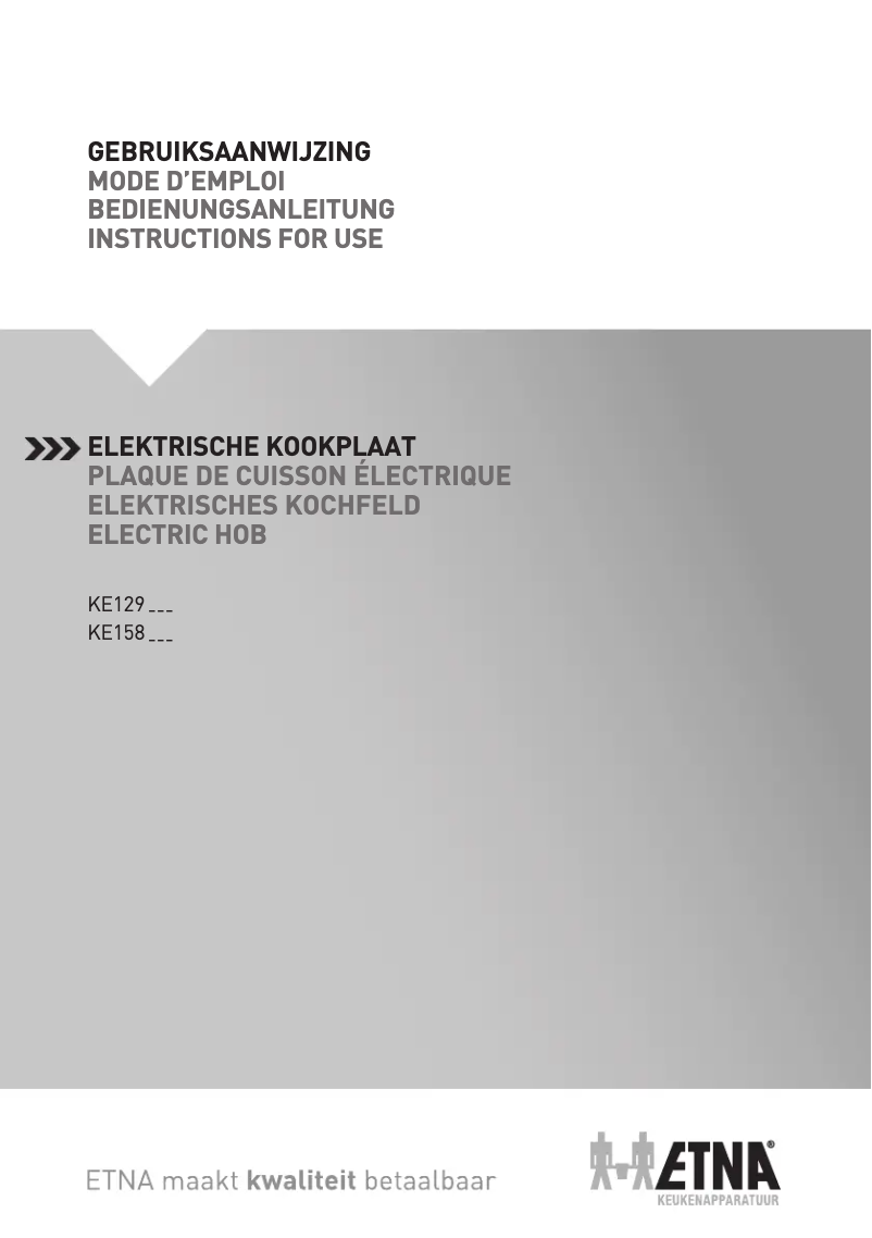 Page n°1 - Manuel utilisateur Etna KE158RVS