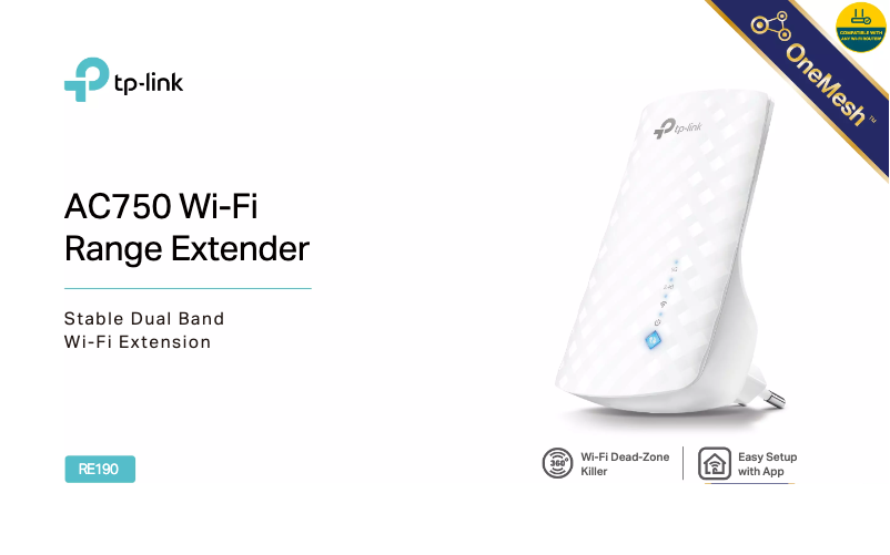Page 1 de la notice Fiche technique TP-Link RE190