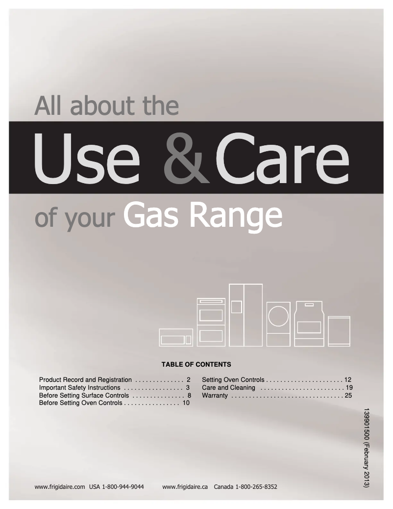Page 1 de la notice Manuel utilisateur Frigidaire FFGS3025PS