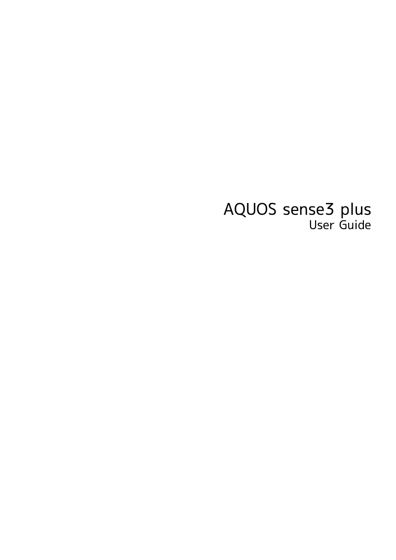 Image de la première page du manuel de l'appareil Aquos Sense 3 Plus