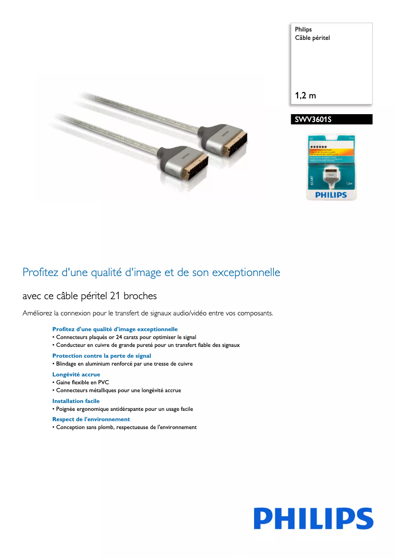Page n°1 - Fiche technique Philips SWV3601S